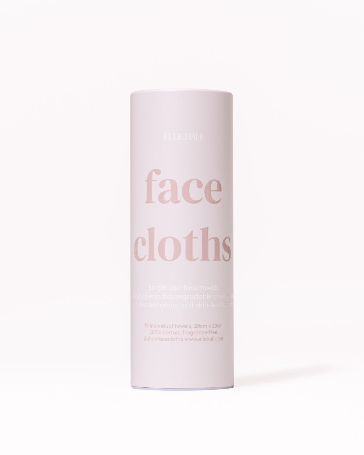 a tube of face cloths, front of pack